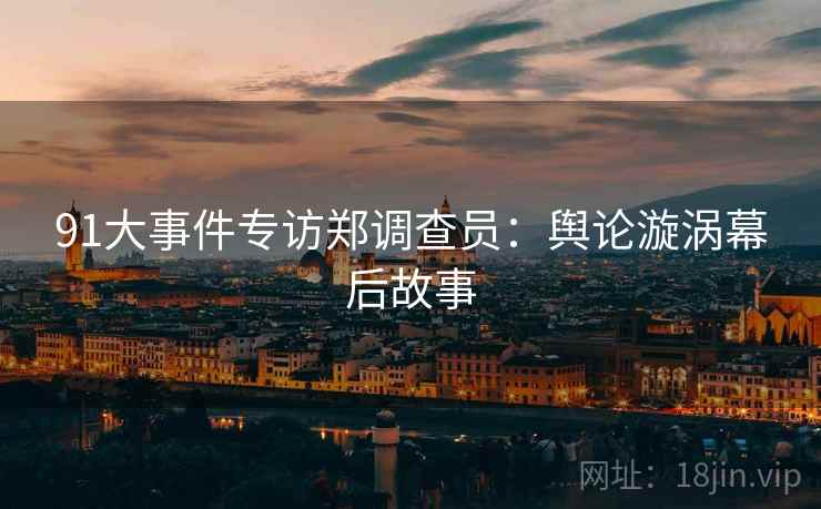 91大事件专访郑调查员：舆论漩涡幕后故事