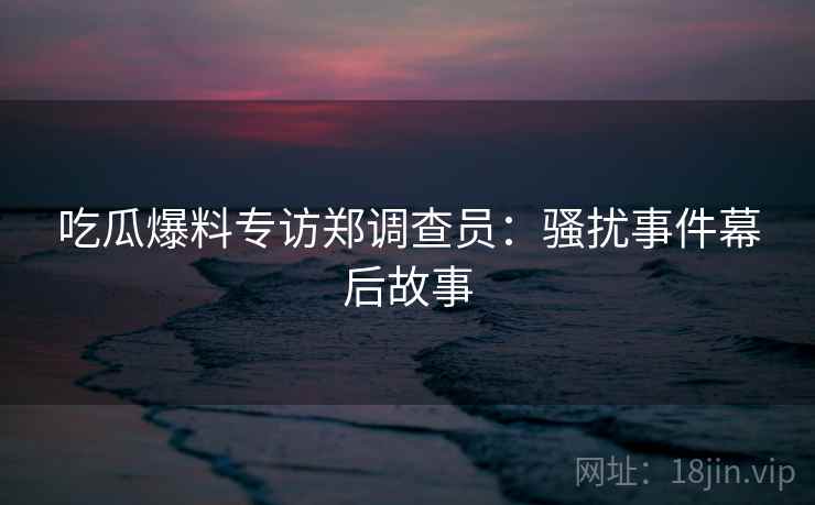 吃瓜爆料专访郑调查员：骚扰事件幕后故事