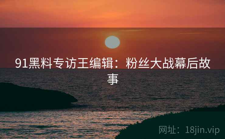 91黑料专访王编辑：粉丝大战幕后故事