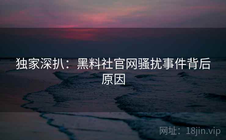 独家深扒：黑料社官网骚扰事件背后原因