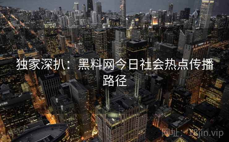 独家深扒：黑料网今日社会热点传播路径